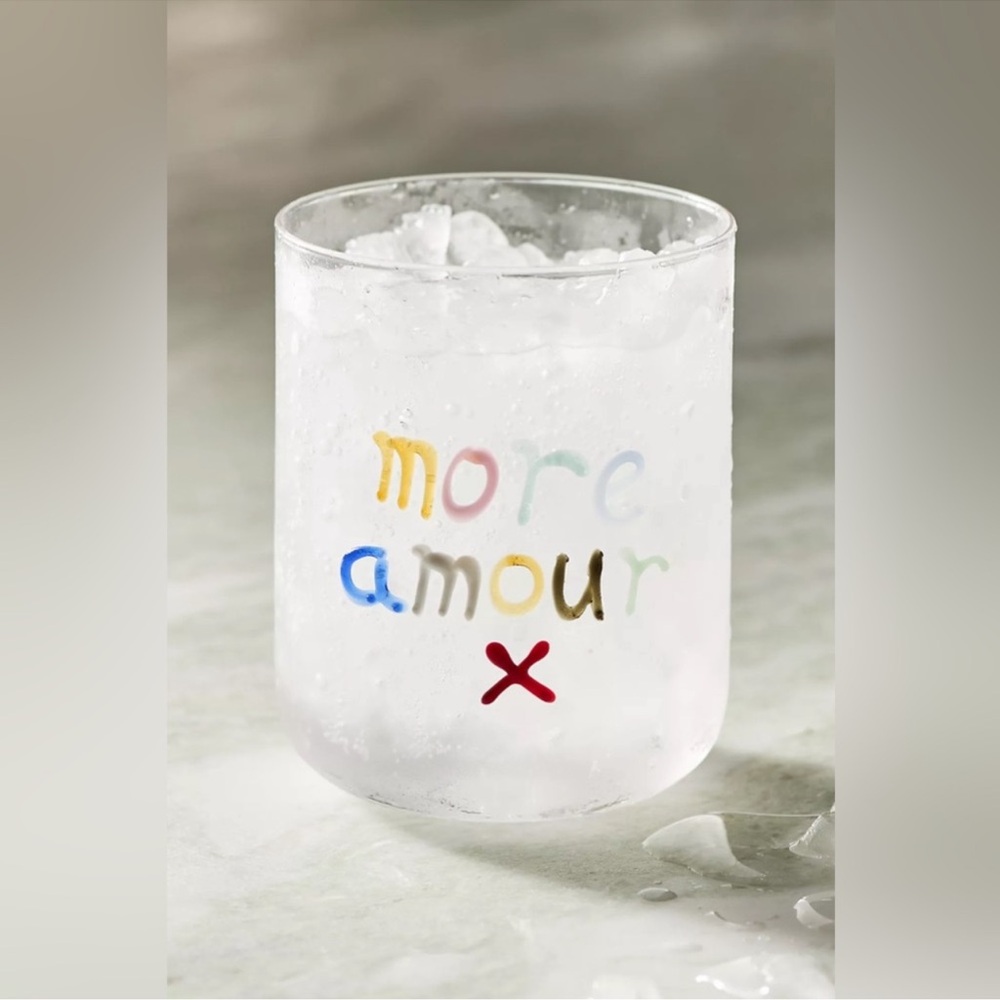 NIB‎ Anthropologie The Love Notes Icon Juice Glass - More Amour